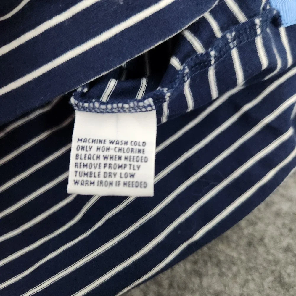 Polo Golf Ralph‎ Lauren Shirt Men XL Blue White Striped Short Sleeve Defect